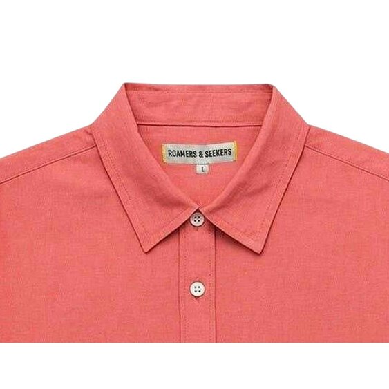 Roamers Mens Plain Collared Shirt - Coral