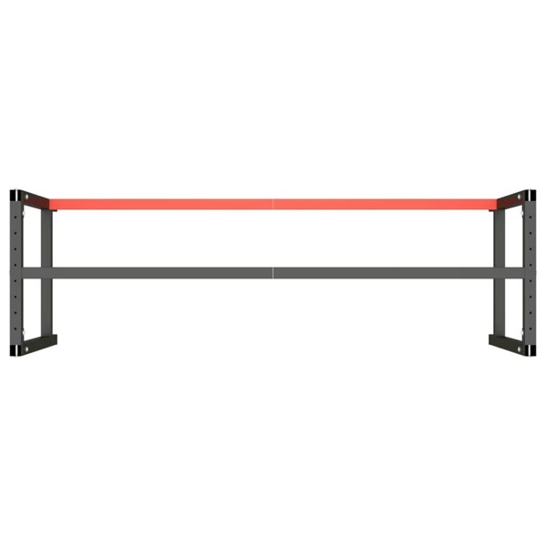 Berkfield Work Bench Frame Matte Black and Matte Red 180x57x79 cm Metal
