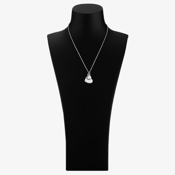 T. H. Baker Engravables- Silver Cut Out Textured Heart Pendant P-4243