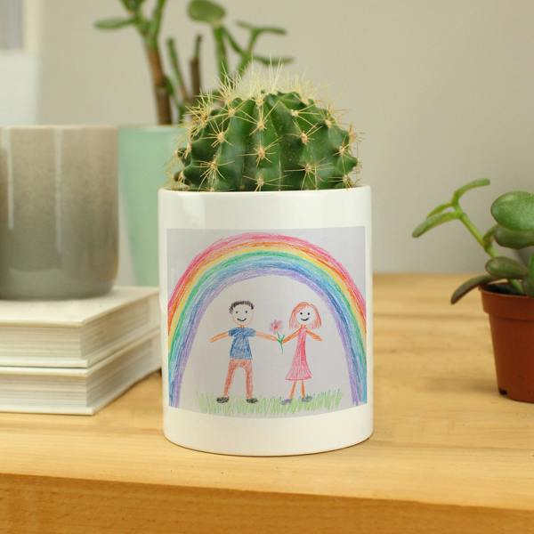 Personalised Children's Drawing Photo Storage Pot - alternative angle