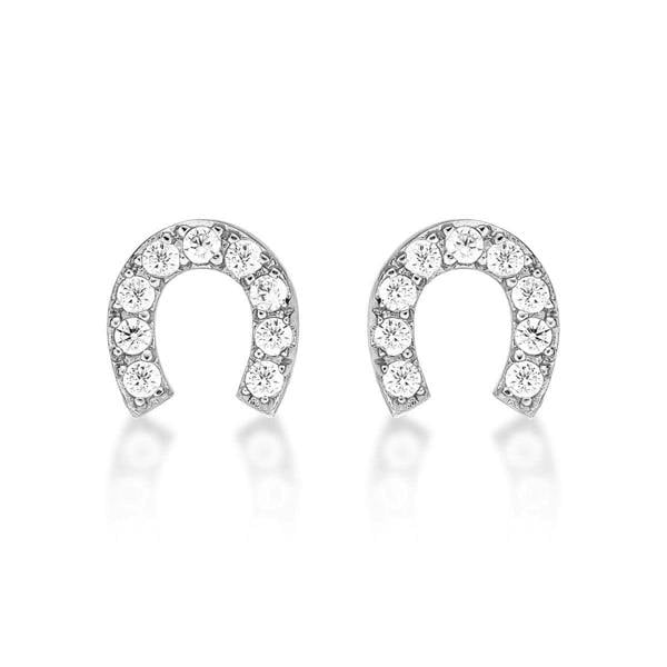 925 Sterling Silver Horse Shoe Stud Earrings for Women - namana.london