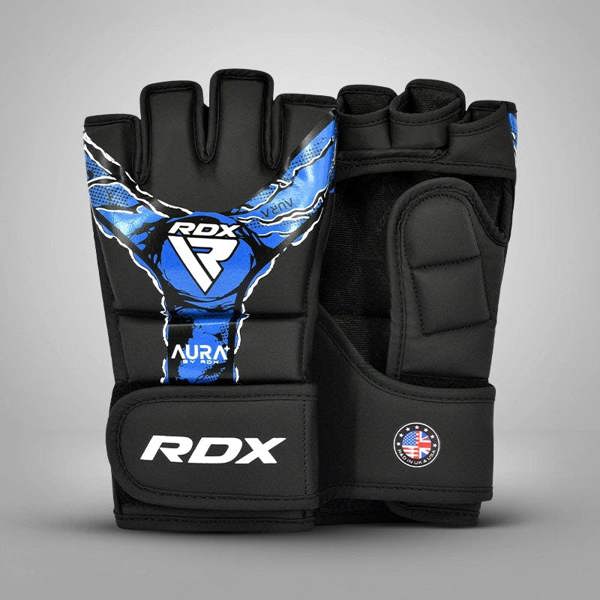 RDX Sports GRAPPLING GLOVES NEW AURA F17 BLACK BLUE
