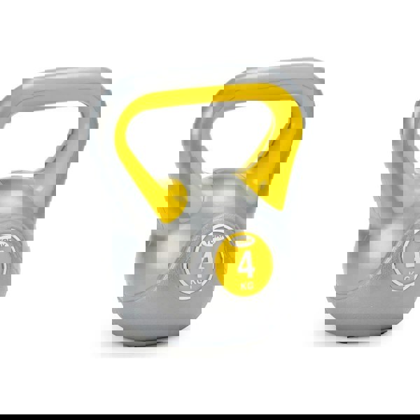 York 4kg vinyl kettlebell - Grey/yellow