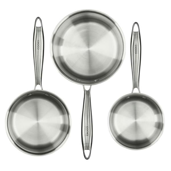 Cooks Professional Tri-Ply 3 Piece Saucepan Set | 14cm, 16cm & 18cm