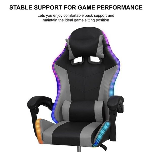 Groundlevel Gaming Office Chair with LED Lights