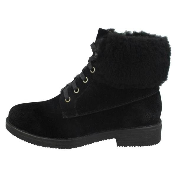 Spot On Ladies Spot On Fur Collar Ankle Boots