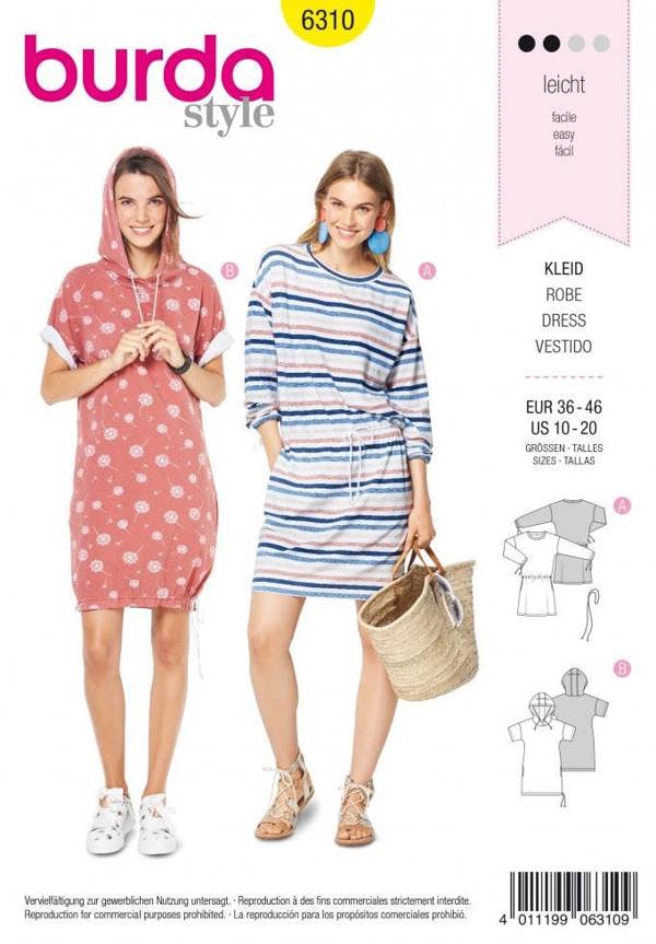 Burda Sewing Pattern 6310 Dresses For Women, 10 to 20 - Easy