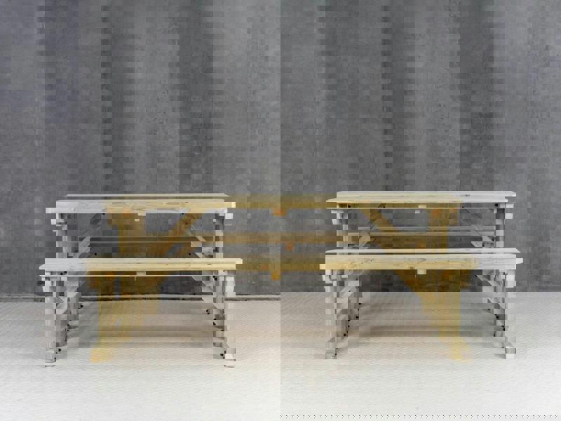 Abies Rounded Picnic Table and Benches Set - Wooden Outdoor Dining Set for Gardens and Patios