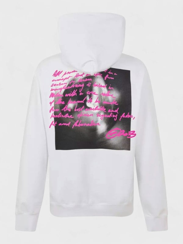 Off-White Logo Print Hoodie White