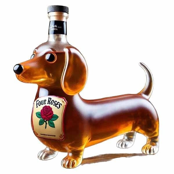 Leaper Glass Dachshund Sealed Wine & Spirits Bottle