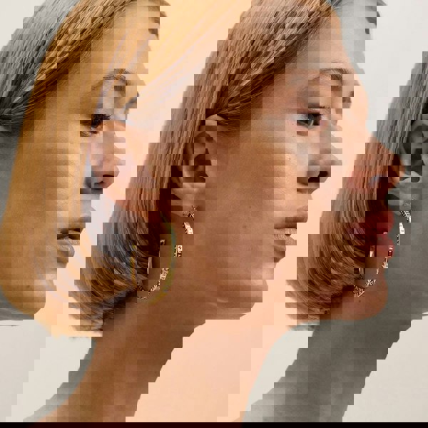 Ted Baker LOA Gold Tone Plated Logo Half Hoop Earrings TBJ3818-02-03