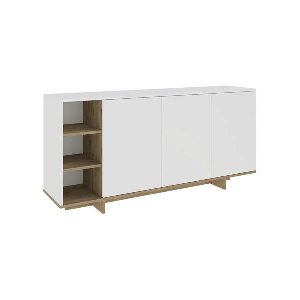 Decortie Sideboard Cabinet 170x80cm 3-doors Push-to-open Storage Console 3 Open Compartments for Living Room