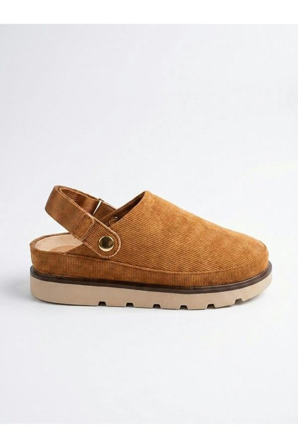Tara Womens Suede Convertible Slingback Clogs - Camel