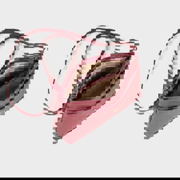 Assots London 'SANDRA' Carmine Pink Soft Nappa Full Grain Real Leather Crossbody Bag