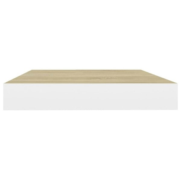 Berkfield Floating Wall Shelves 4 pcs Oak and White 40x23x3.8 cm MDF