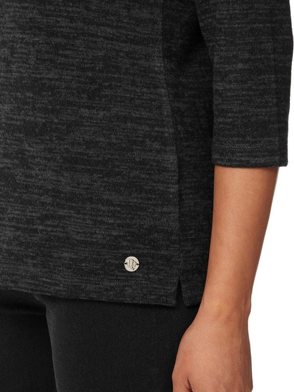 PennyPlain Cowl Neck Top - Charcoal