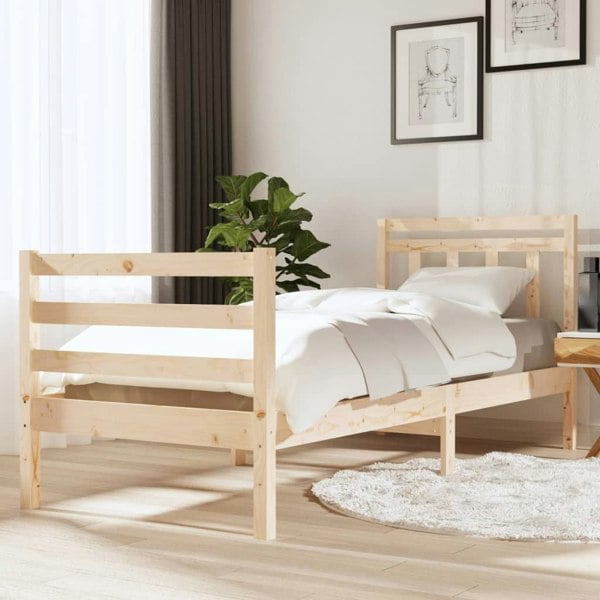 Berkfield Bed Frame 75x190 cm Small Single Solid Wood