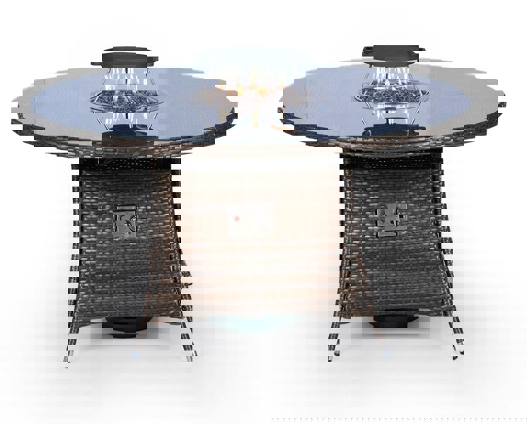 Giardino Fire Pit 6 Seater Round Rattan Dining Table