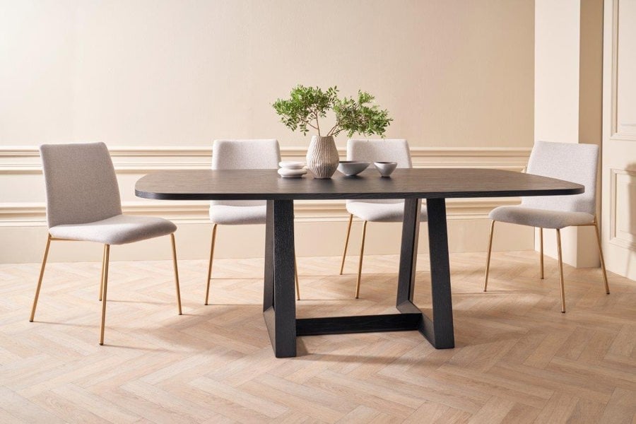 Cadiz Large Rectangular Dining Table with Natural Black Oak Top & Base by Gillmore British Design © GillmoreSPACE Limited