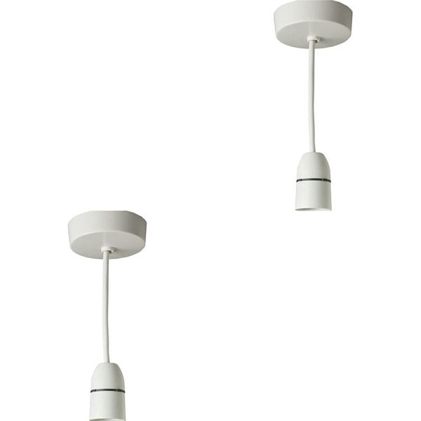 2 PACK 6 Inch White Ceiling Rose Pendant Light Bayonet BC Bulb Lamp Shade Holder