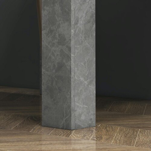 Wyld Haus Kava Cement Grey Square Dining Table With Faux Cement Finish Compact Modern Style