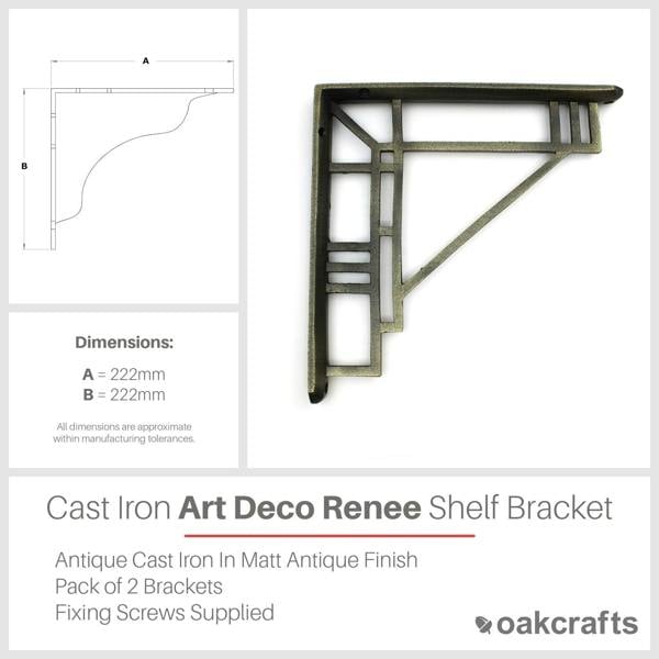 Oakcrafts Pair of Art Deco Renee Shelf Brackets