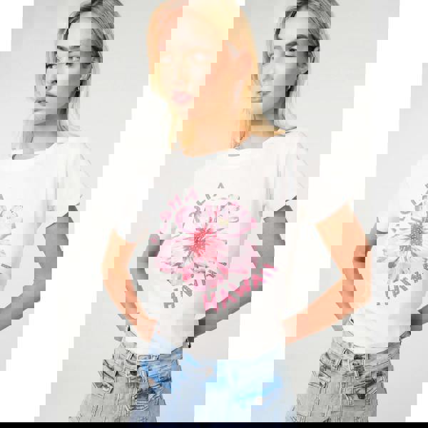 Pink Vanilla Hibiscus Flower T-Shirt