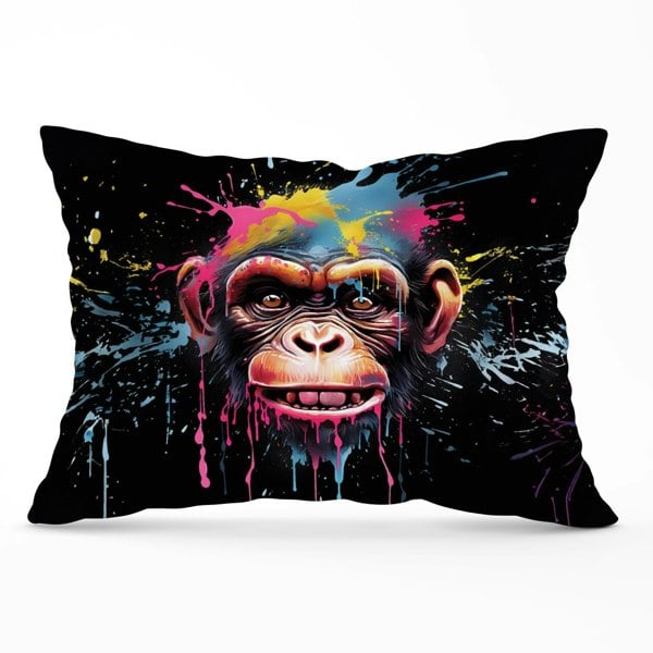 Warren Reed Multi Coloured Monkey Face Splashart Cushions