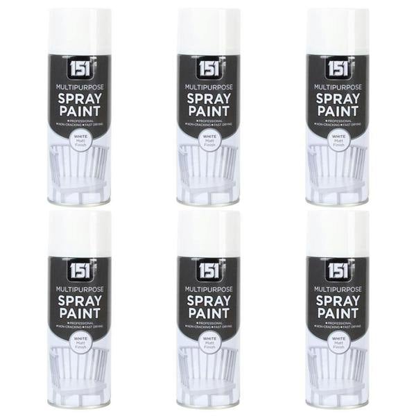 151 6X 151 White Matt Spray Paint 400ml