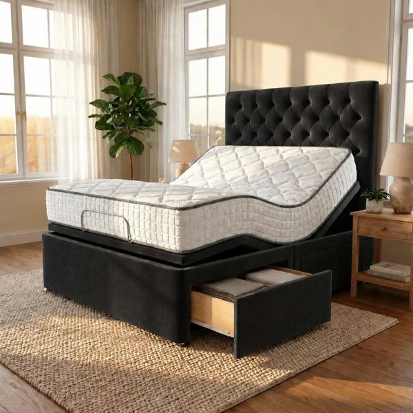 Paradise Beds Chesterfield Electric Adjustable bed With Memory Mattress