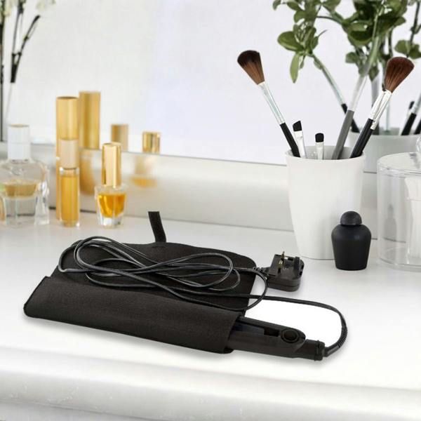 Aquarius Envie Hair Straightener Heat Protection Storage Case Black Foldable Flat Iron Bag