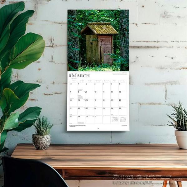Outhouses Calendar 2027, Wall Calendars, Month To View, Humour, Gift