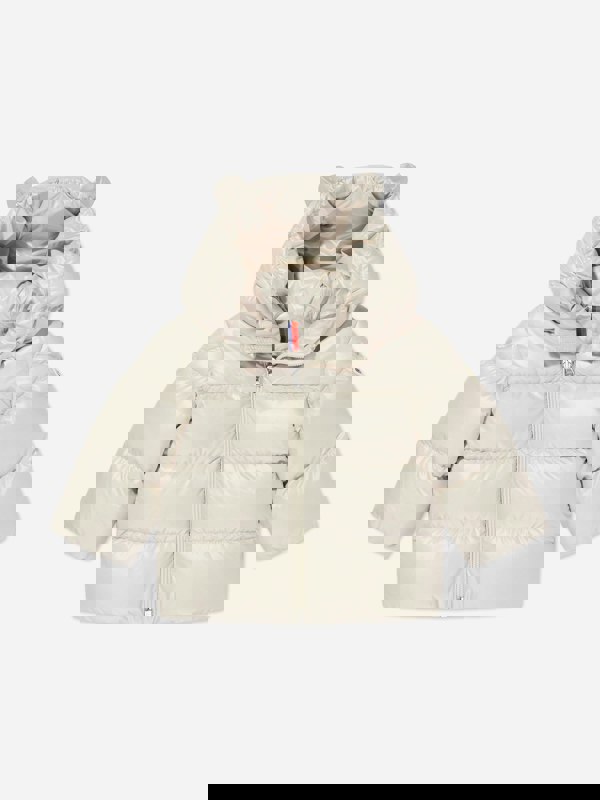 Moncler Enfant Baby Down Padded Snowsuit in Beige