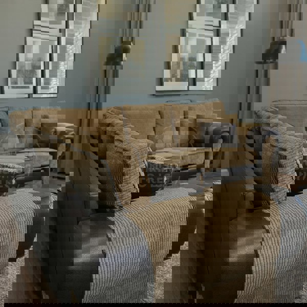 Furnishings For Less Portland Mixed Fabric Cord 5 Seater Corner Sofa