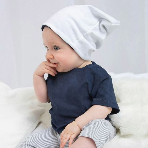 Babybugz Baby Unisex Reversible Slouch Hat - White/Nautical Navy