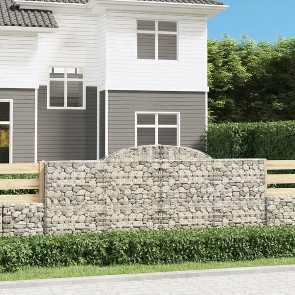 Berkfield Arched Gabion Baskets 4 pcs 300x30x120/140 cm Galvanised Iron