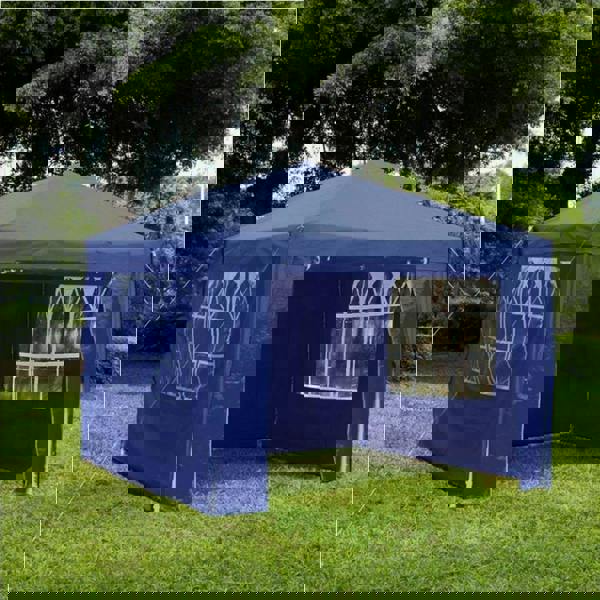 Gr8 Garden Blue Gazebo Marquee Awning Beach Party Camping Tent Canopy Shade 3x3m