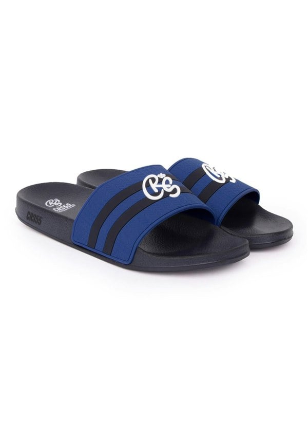 Crosshatch Hamlax Sliders Navy/Blue