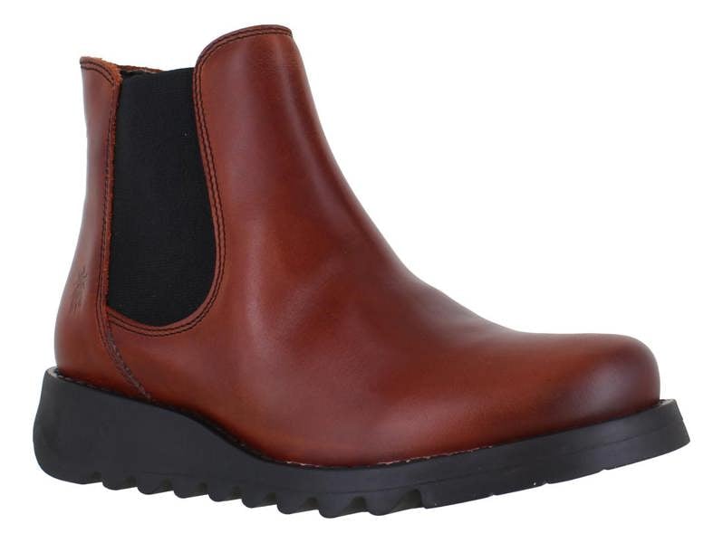 Fly London Salv Womens Wedged Heeled Chelsea Leather Ankle Boots