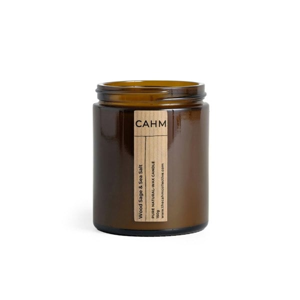 CAHM Wood Sage and Sea Salt Candle - Amber Jar