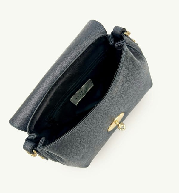 Apatchy London The Maddie Midi Leather Handbag - Navy