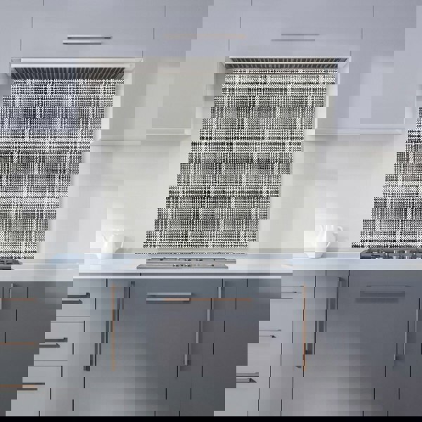 Warren Reed - Designer Monochrome Textured Checked Pattern Kitchen Splashback