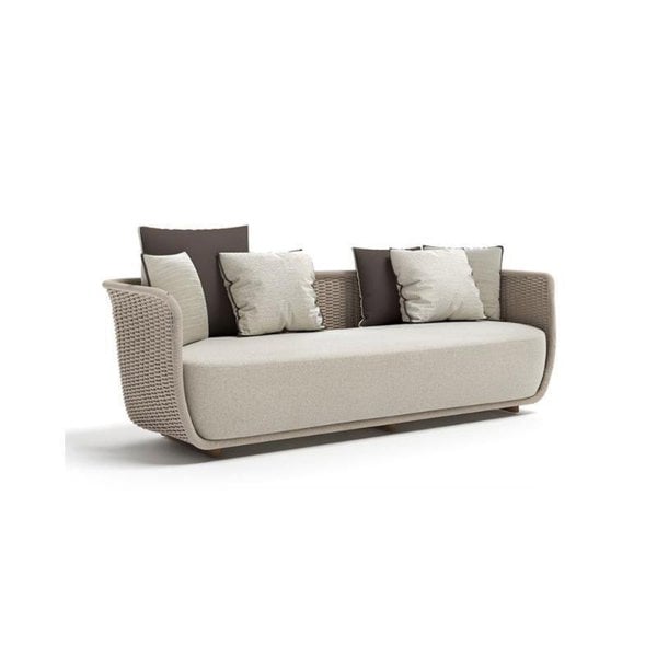 Eusden Rattan Outdoor Sofa Set, Outdoor Furniture-Weilai Concept-Two Seater (140cm)-Beige-No-Weilai Concept