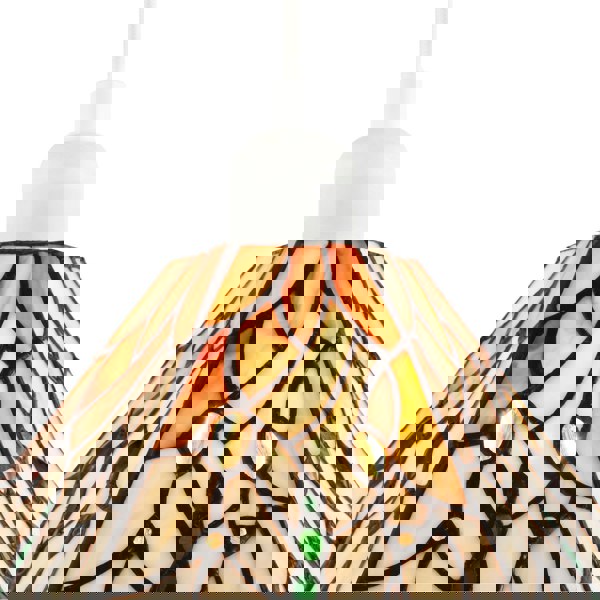 Green Dragonfly Tiffany Glass Pendant Light Shade with Hexagonal Shape Image 3