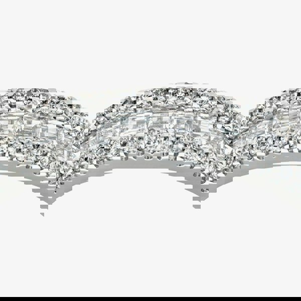 T. H. Baker 18ct White Gold 0.58ct Baguette & Brilliant Cut Diamond Half Eternity Ring PR09208 18KW