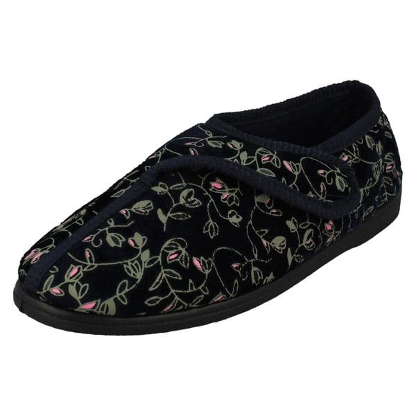 Jo & Joe Ladies Jo & Joe Floral Detailed Hook And Loop Slippers Eva