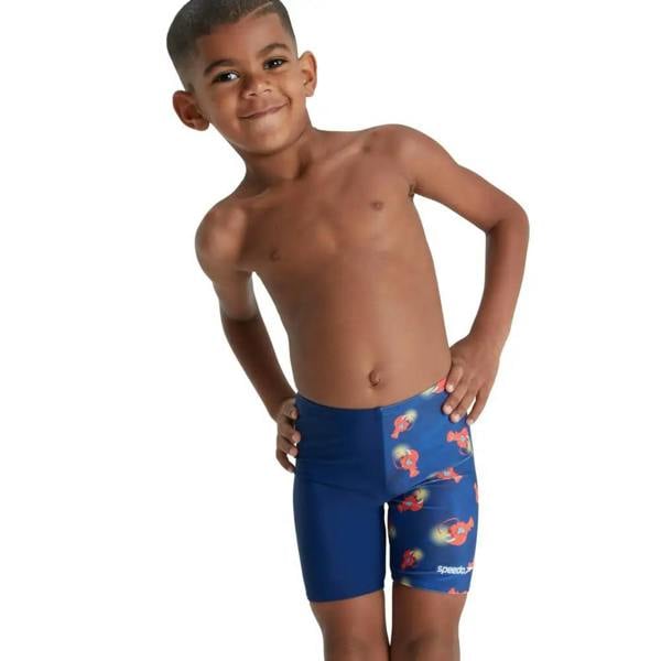 Speedo Tots Boys Digi Allover Jammer navy with blue fish trunks