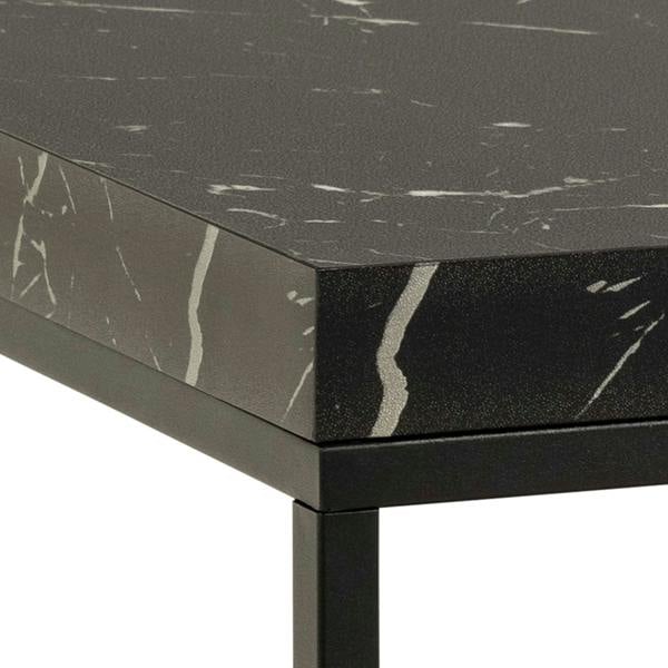 Wyld Haus Hazelmere Black Marble Marquina Coffee Table Black Metal Legs