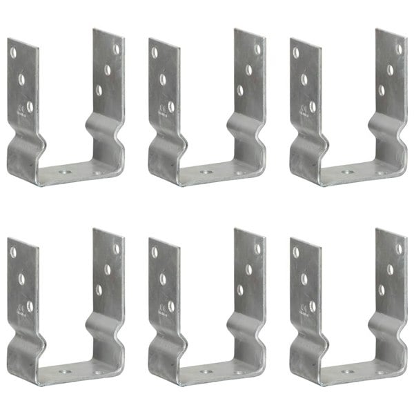 Berkfield Fence Anchors 6 pcs Silver 10x6x15 cm Galvanised Steel