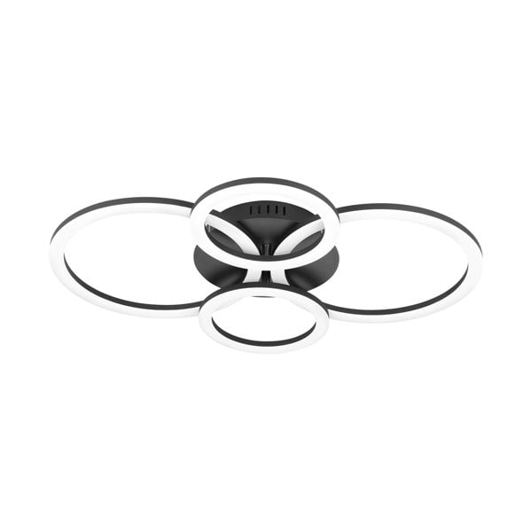 EGLO Parrapos-Z Modern Black Steel Smart Control, Colour Changing Ceiling Light, (W) 45cm